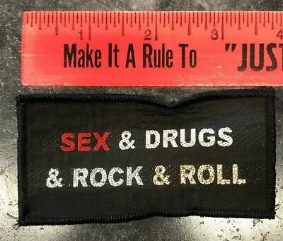 VINTAGE EMBROIDERED PATCH  Sex & Drugs & Rock & Roll  Partying Heavy Metal  • $24.95