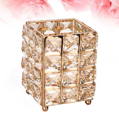  Crystal Pen Holder Comb Makeup Brush Pot Pencil Storage Container Desktop • £16.85