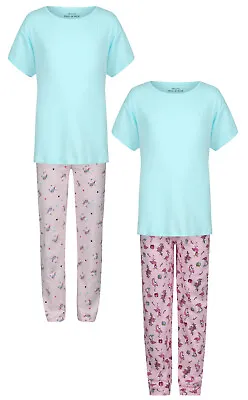 Girls Pyjamas Unicorn Flamingo Ex Uk Store Night Wear Pj Set 7 8 9 10 11y New • £5.99