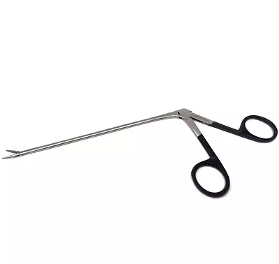 Micro Alligator Ear Forceps 5.5  Shaft Wide Oval Cup Jaws Black Finger Rings • $15.99