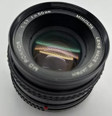 Minolta MD Rokkor-X 50mm 1:1.7 Lens Black W/ Case & Starlight Filter • $19.99