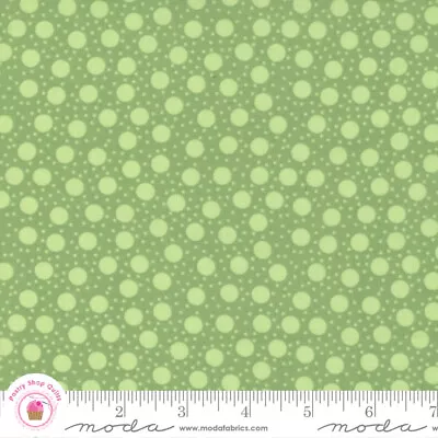 Moda PICNIC POP 22437 12 Green Polka Dots  ME & MY SISTER Quilt Fabric • $6.25