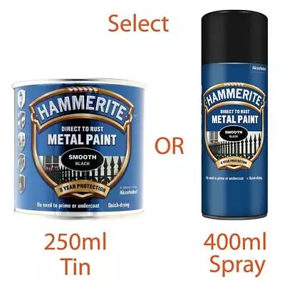 Hammerite Direct To Rust Quick Drying Metal Paint All Colour Available • £10.79