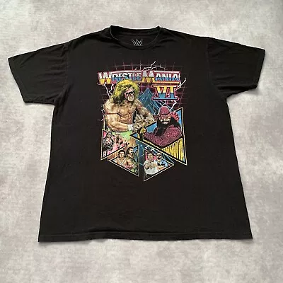 Vintage 80s Style Wrestle Mania 6 Shirt Size L Ultimate Warrior Randy Savage WCW • $14.45