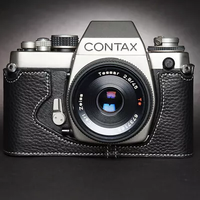 Vintage Handmade Genuine Real Leather Half Camera Case Cover Bag For Contax S2 • $62.99