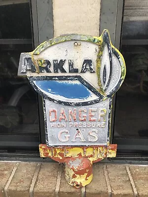 Vintage…arkla Co…pipeline Sign / Marker…cast Metal Cap • $125