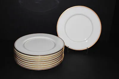 Set Of 9 Mikasa Wheaton Bone China 7.5  Salad Plates-gold Trim-narumi Japan • $38.24