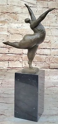 Vintage Abstract Modern Art Cast Bronze Statue Marble Base Figurine Figure Sale • $154.50