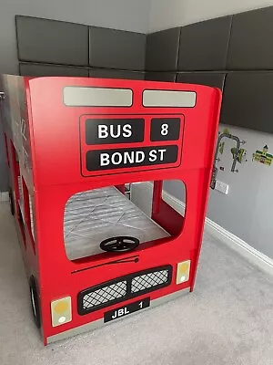 Red London Bus Bunk Bed With Instructions Ladder And Steering Wheel • £300