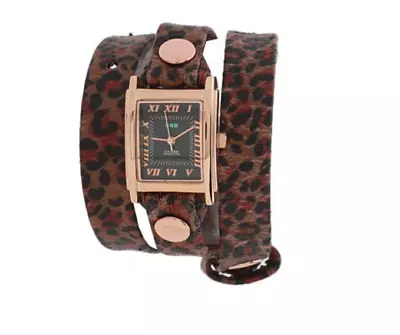 La Mer Women's Brown Indian Leopard Print Wrap Watch 3121 • $117.71