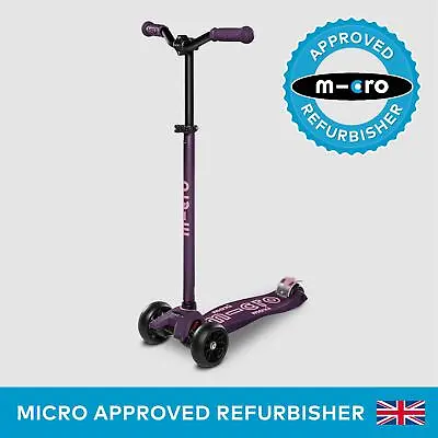 Micro Scooters Maxi Micro Deluxe Pro Push Scooter Kids MMD091 Purple 5-12 Years • £103.99