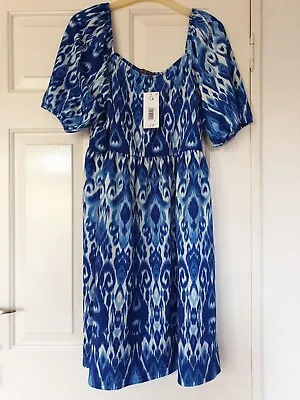 Matalan Womens Papaya Blue Dress Ladies Size 14 • £6.79