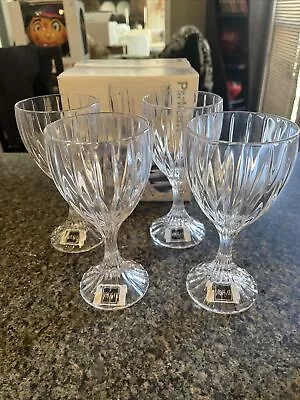 Mikasa Park Lane Crystal Wine Glasses Goblets Set Of Four (4) 6 1/4  Tall Euc • $39.20