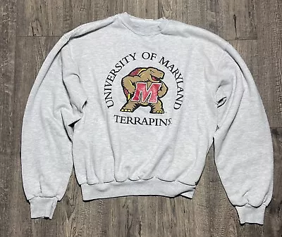 Vintage Maryland Terrapins Sweatshirt Men's Small Gray Crewneck • $34.99