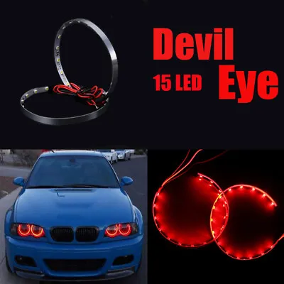 2x 15LED Devil Eyes Angle Eyes Design Red Light Headlight Projector Ring Lamp • $9.99