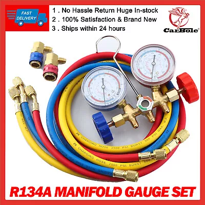 A/C AC Diagnostic Manifold Gauge Set R410a R12 R22 R134a Freon Charging 5FT Hose • $49.89