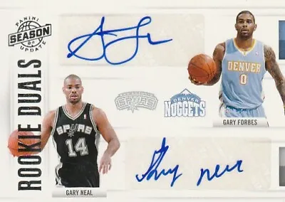 2010-11 Panini Season Update Gary Forbes-Gary Neal Dual Autograph Auto Card /99 • $7.99