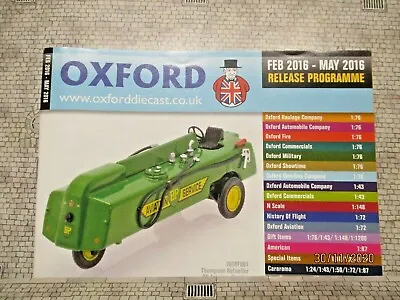 £1.99 • Buy OXFORD DIECAST CATALOGUE ~ RELEASE PROGRAMME  Feb 2016 - May 2016