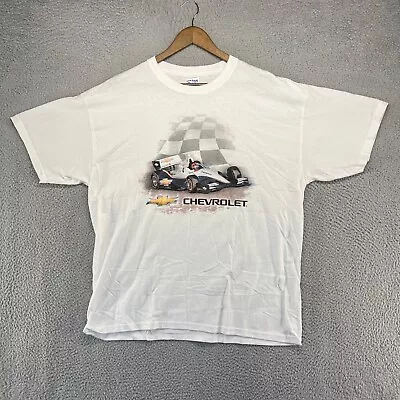 Vintage Chevrolet Drag Racing Shirt Men's Extra Large White Graphic Y2k 2000s • $23.06