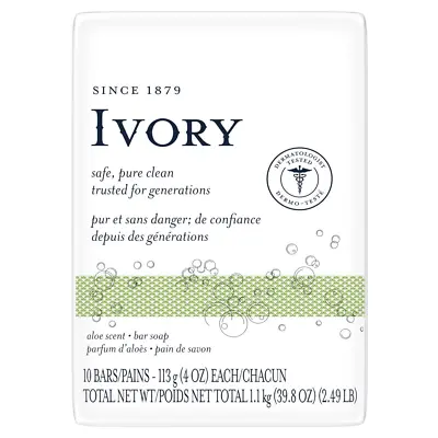 Ivory Bar Soap Aloe Scent 4.0 Oz 10 Count • $10.77