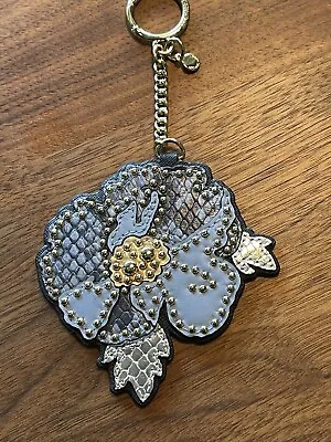 NWOT Michael Kors  Blue Silver Flower Floral Keyring Fob Chain • $35