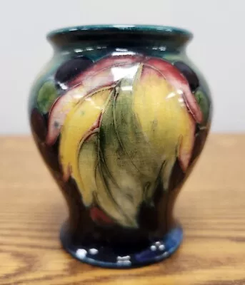 Vintage 1928 - 1936 Moorcroft Leaf Berry Cobal Bud Vase  Potter To HM The Queen  • $189.99