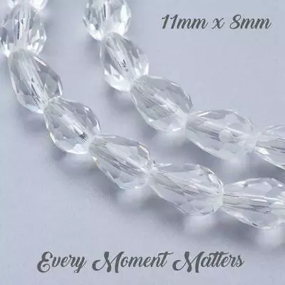 £2.59 • Buy CRYSTAL GLASS FACETED TEAR DROP PEAR TEARDROP Beads 15x10mm 11x8mm 7x5mm 6x4mm