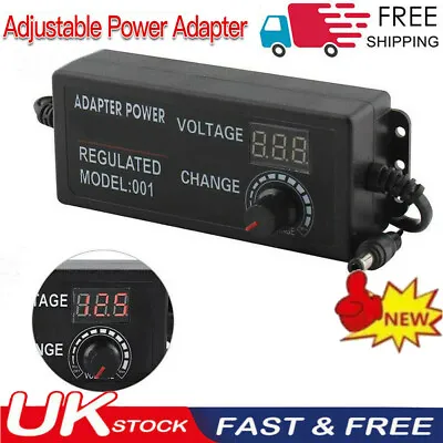 £13.59 • Buy 3V-24V AC/DC Electrical Power Supply Adapter Charger Variable Voltage Adjustable