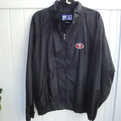 San Fran 49ers Mens Jacket Vintage 90s Logo Size L Athletic Windbreaker Zipper • $75