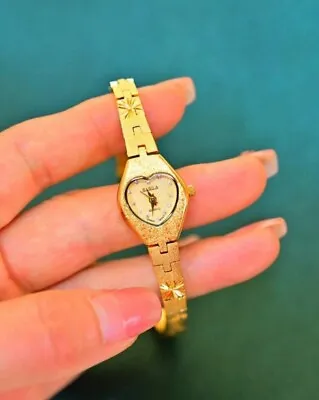 Heart Detailed Vintage Wrist Watch | Gold Wrist Watch | Retro Wrist Watch • $99.99