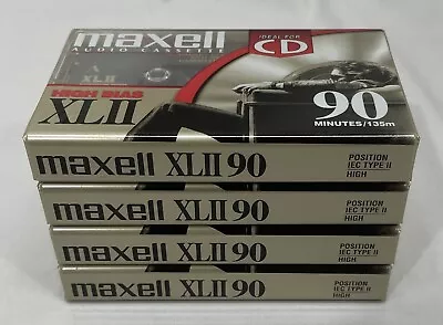 Maxell XL II High Bias 90 Minute Blank Audio Cassette Tape New Sealed 4 Tapes • $22.99