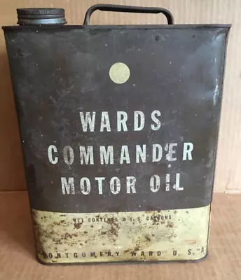 Vintage Montgomery Wards Commander Motor Oil. 2 Gallon Can. SAE 40 • $18