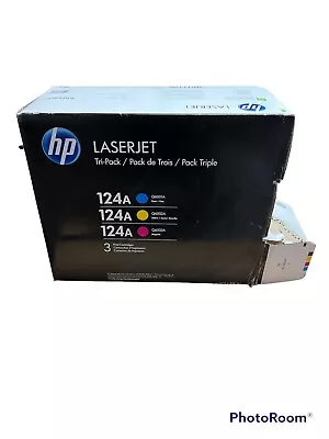 New Open Box HP 124A Tri-Pack Q6001A Q6002A Q6003A Color Toner Cartridge • $129