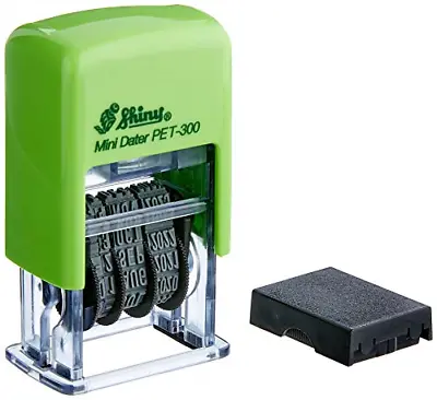 £6.69 • Buy Shiny PET-300 Self-inking Date Stamp 3.8mm Character Height , Green