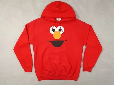 Sesame Street Elmo Bush Gardens Mens Red Pullover Hoodie Drawstrings Size M • $28.80