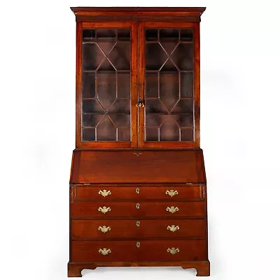 English George III Mahogany Secretary Desk And Bookcase 18th Century • $10501