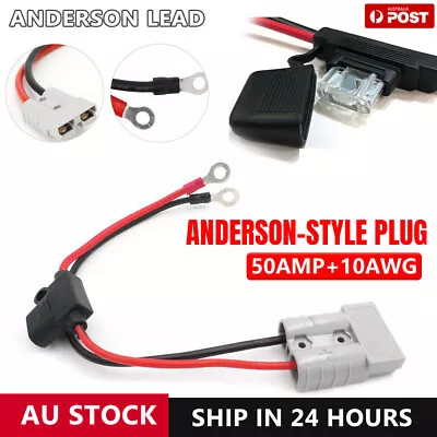 50Amp Anderson Plug Lead To Lug M8 Terminal Battery Charging Connector Cable Kit • $10.23