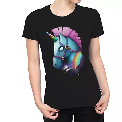 1Tee Womens Mohawk Unicorn T-Shirt • £7.99