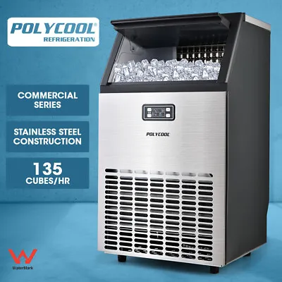 POLYCOOL Commercial Ice Cube Maker Machine Stainless Steel Automatic Fast • $713