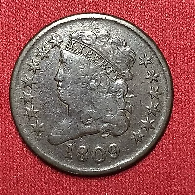 1809 Classic Head Half Cent - US Copper Coin XF • $0.99