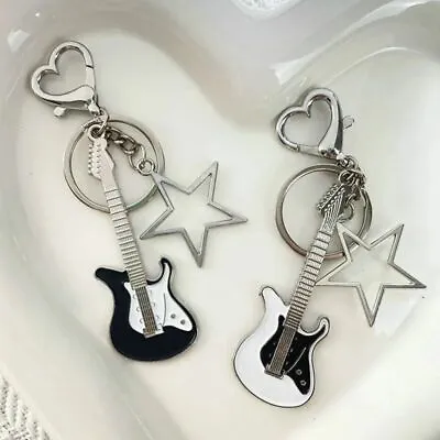 Guitar Love Heart Key Chain Star Sweet Cool Trendy Fashion Pendant Rock Punk Y2k • $12.76