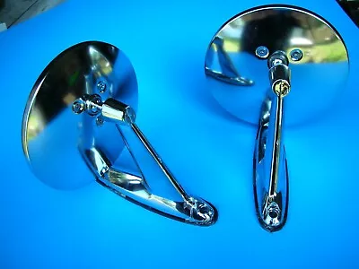 $52.59 • Buy Vintage Style Round Chrome Mirrors  Hot Rods, Classic Muscle Car Restorod NEW