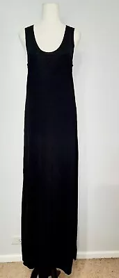 Witchery Black Tank Style Pencil Maxi Knit Dress Size 10 Side Splits • $34.90