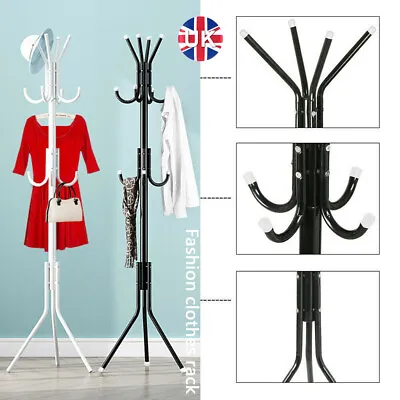 Coat Stand Coat/Hat/Jacket/Umbrella Floor Standing Rack Clothes Hanger Hooks • £12.99