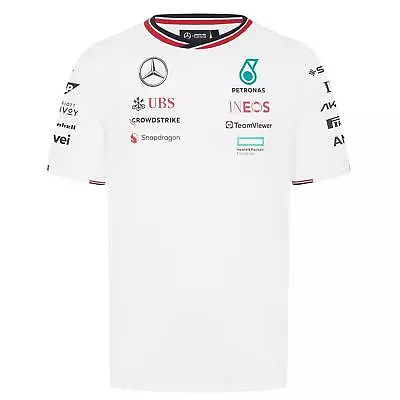 Mercedes AMG Petronas F1 Men's Team Driver T-Shirt | White | 2024 • £60