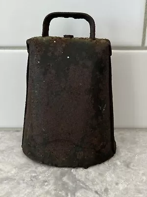 Vintage Iron Cow Bell Natural Patina Folded Riveted • $21.50