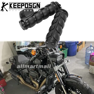 1'' Inch 25mm Motorcycle Handlebar Grips Throttle For Harley Davidson Fatbob 114 • $34.19