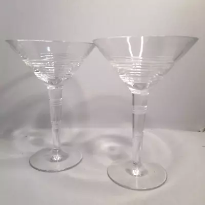 Stuart Crystal Jasper Conran AURA 2x Martini Cocktail Glasses - Large - 7  Tall • £11.39