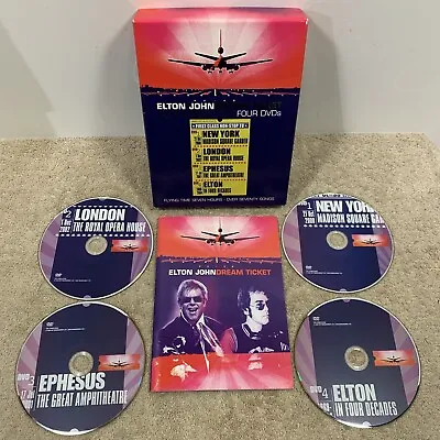 Elton John Dream Ticket DVD 4-disc Set Four Destinations Concerts 70+ Songs • $5