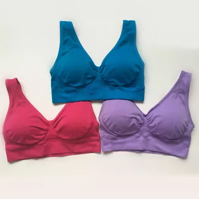 Ladies Genie Bra Sport Yoga Bra With Removable Pads Size S M L Xl Xxl Xxxl • £14.95